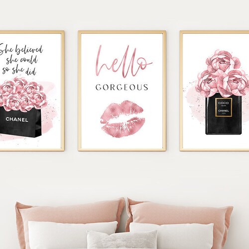 Girl Bedroom Prints Set of 3 Teenage Girl Room Decor Hello Etsy