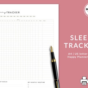 Sleep Tracker | Printable Sleep Tracker | Self Care Journal | Sleep Tracker Planner Insert | Self Care Habit Tracker | Sleep Planner