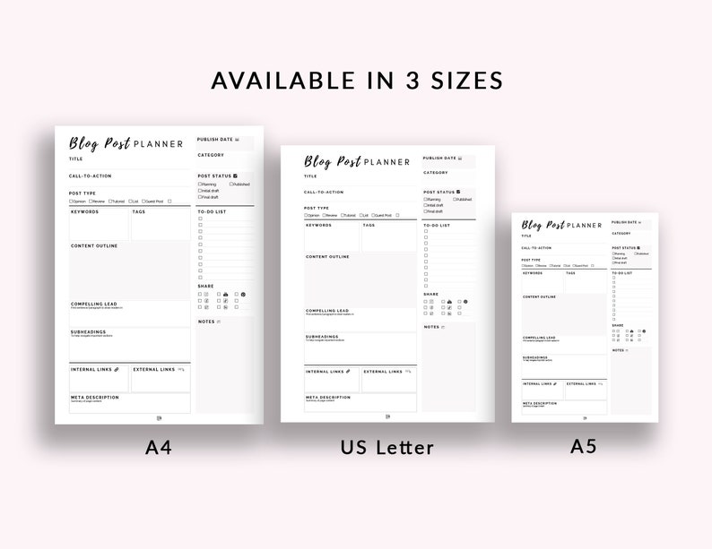 Printable Blog Post Planner | How to Plan A Blog | Minimalist Blog ...