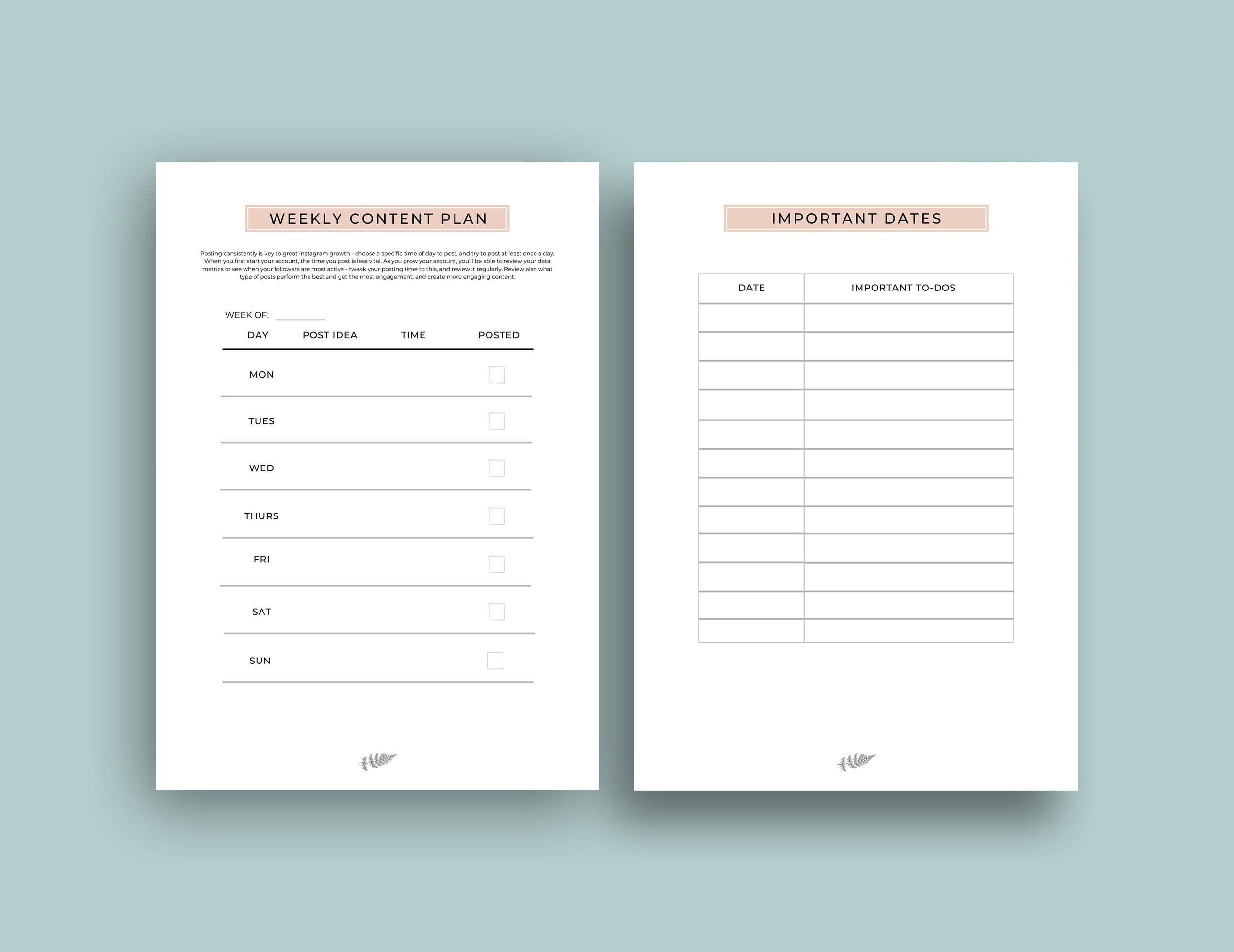 Instagram Post Planner Template Instagram Style Post Ideas Social