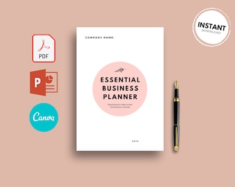 Business Planner Template Printable | Canva | Online Business | Business Planner PDF | Business Planning | Business Planner | Small Business