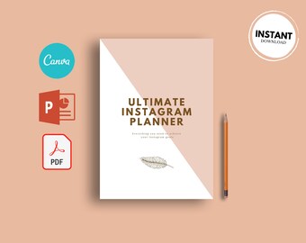 Instagram Planner Guide | 32 Page Social Media Planner | Template | Social Media Plan | Marketing Planner | Editable | Printable
