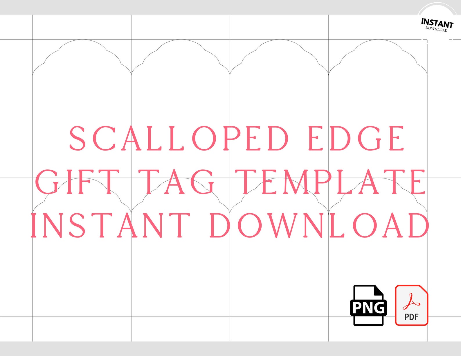 Blank Gift Tag Template | Scalloped Edge Gift Tag Template | Editable ...