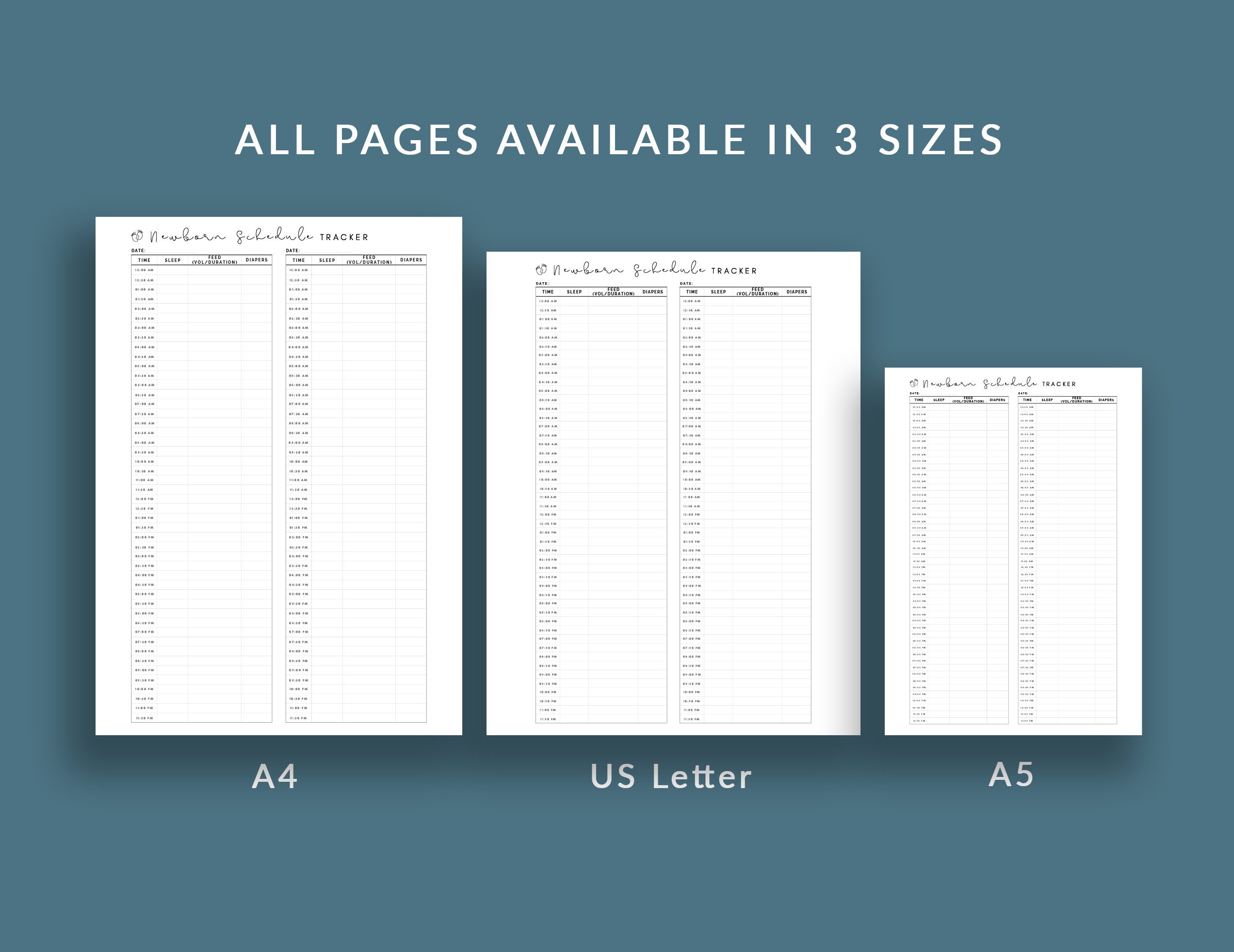 Printable Baby Schedule Tracker Newborn Schedule Tracker Etsy UK