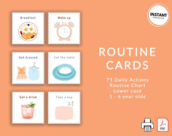 Baby Routine Cards in Lower Case | Printable Routine Cards for Children | Daily Activities for Kids