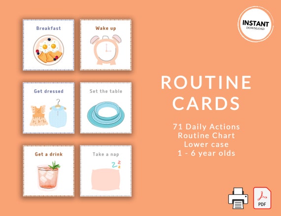 Baby Routine Cards in Lower Case | Printable Routine Cards for Children | Daily Activities for Kids