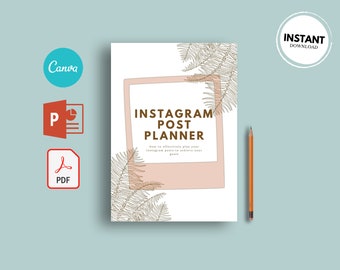 Instagram Post Planner Template | Instagram Style & Post Ideas | Social Media Posting Planner | Post Plan | Marketing Planner | Editable