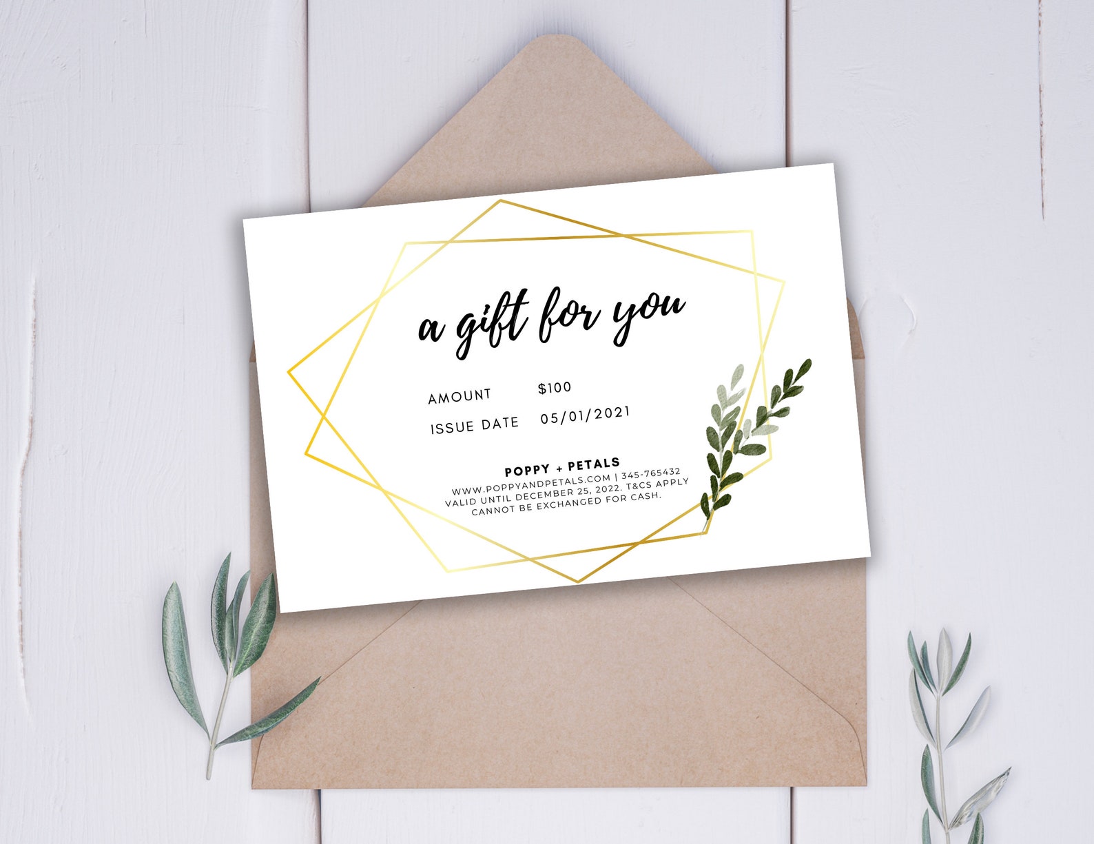 Printable Gift Voucher Template Editable Gift Certificate Template