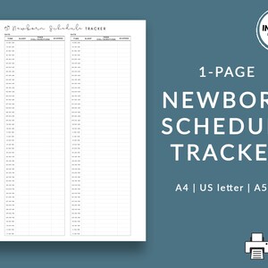 Printable Baby Schedule Tracker | Newborn Schedule Tracker | Baby Sleep tracker | Baby Feed Tracker | Digital Download | A4, A5, US Letter