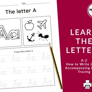 Printable Learn The Alphabet Worksheet | How to Write Letters | Learn to Write | Letter Tracing Activity | Letters and Words Activity