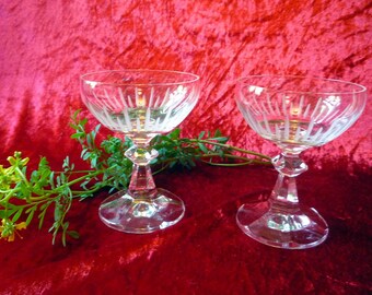 Likörglas Schale Kristall Glas mundgeblasen geschliffen Vintage 70 Jahre Gläser