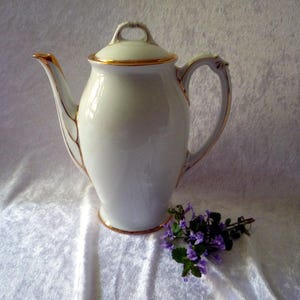 Grote koffiepot met gouden rand uit de jaren 70, mokkapot, koffiepot, theepot - Epiag, Tsjechoslowakije - Vintage