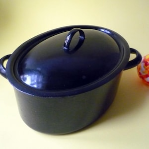 Liten svart och blå järnrost från Silit, gåsrost från 1950-talet, stekpanna, stekgryta, bräseringsgryta - vintage