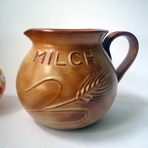 brown milk jug, old milk can, carafe, jug from the 1980s - Vintage