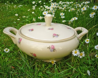 Zuppiera vintage anni '50, fiori sparsi, ciotola da zuppa, zuppiera, ciotola per ragù, Jacob Hertel Rehau - Vintage
