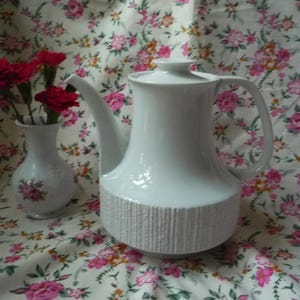 Vit Thomas tekanna från 1970-talet, kaffekanna, mokkakanna, tekanna, kaffekanna - vintage