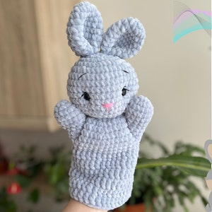 Crochet Bunny Hand Puppet Pattern PDF | Amigurumi Bunny Pattern | Toys for Puppet Show | Amigurumi Plushie Bunny | Bunny Crochet Toy