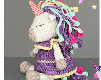 Einhorn Häkelanleitung PDF Einhorn Plüschtier Amigurumi Einhorn Spielzeug Anleitung Amigurumi Puppe Mädchen Gehäkelte Einhorn-Anleitung Gehäkelte Tiere