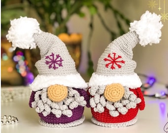 Crochet gnome pattern Amigurumi pattern gnome Crochet winter gnome Stuffed gnome