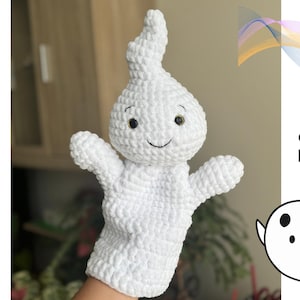 Crochet Ghost Hand Puppet Pattern PDF | Halloween Crochet Pattern | Amigurumi Ghost Plushie | Spooky Crochet | Crochet Halloween Toy