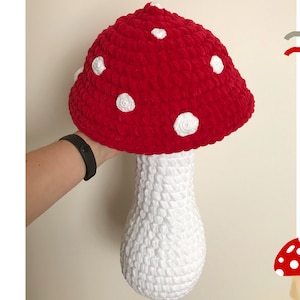 Giant mushroom crochet pattern PDF Jumbo plush mushroom pattern Large crochet mushroom Big mushroom plush pillow amigurumi