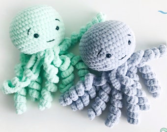Crochet octopus pattern Octopus Amigurumi pattern Jellyfish crochet pattern Marine patterns Baby toy pattern Ocean Amigurumi Marine pattern