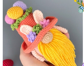 Easter Gnome Crochet Pattern PDF | Amigurumi Bunny Gnome with Easter Eggs | Spring Decor | Easy Crochet Gnome Pattern | Spring Gnome Pattern