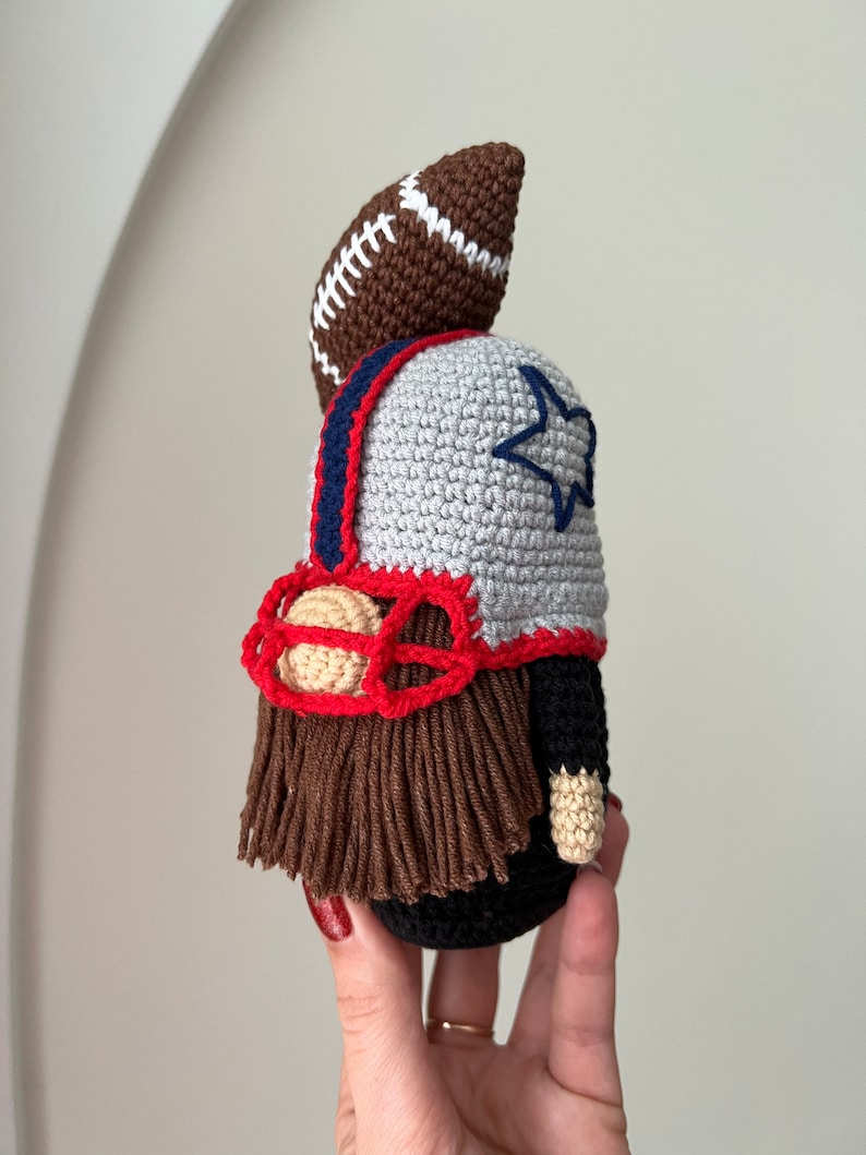 Crochet American Football Gnome Pattern PDF Amigurumi Rugby Player ...
