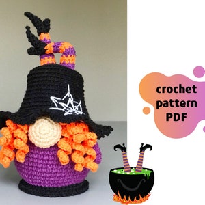 Halloween Gnome with Witches Legs crochet pattern PDF Amigurumi Halloween Pattern Witch Gnome crochet image 10