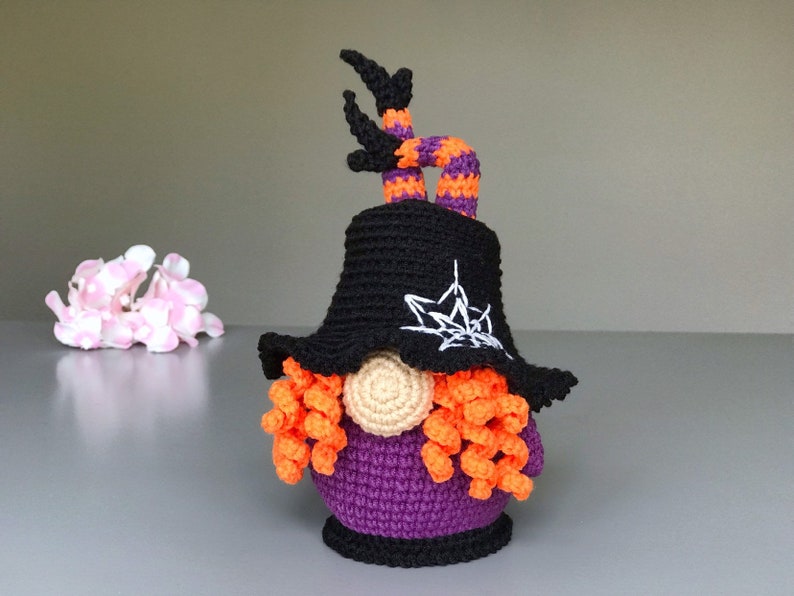 Halloween crochet gnomes patterns set Halloween amigurumi patterns Pumpkin Gnome pattern Gnome Witches Legs Pattern Gnost Gnome Pattern image 5