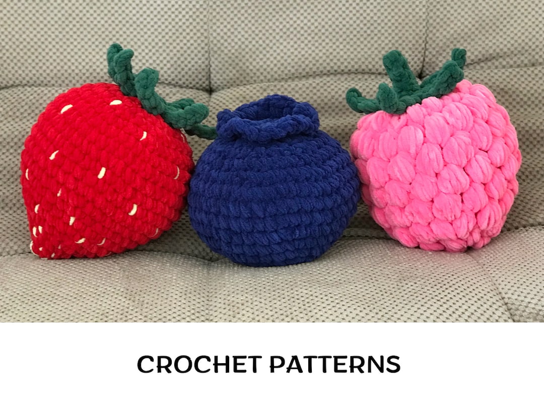 Giant Crochet Fruits Patterns PDF Easy Patterns Crochet Strawberry
