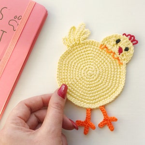 Chicken coaster crochet pattern PDF Crochet chicken drink coaster pattern Cup coaster Chicken Butt pattern image 9