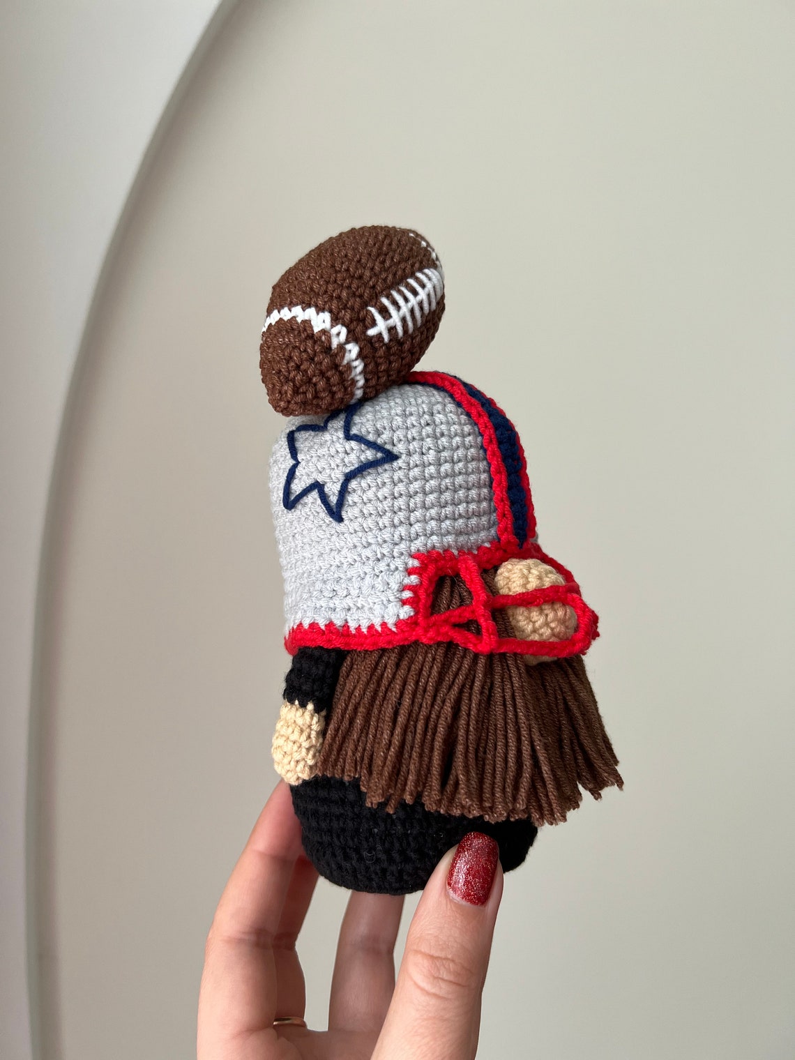 Crochet American Football Gnome Pattern PDF Amigurumi Rugby Player ...
