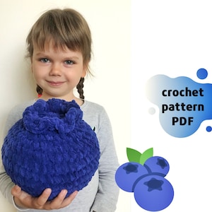 Giant Blueberry Crochet Pattern PDF Crochet Berry Pattern Easy Berry