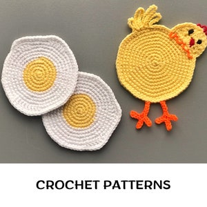 Chicken coaster crochet pattern PDF Crochet chicken drink coaster pattern Cup coaster Chicken Butt pattern image 1