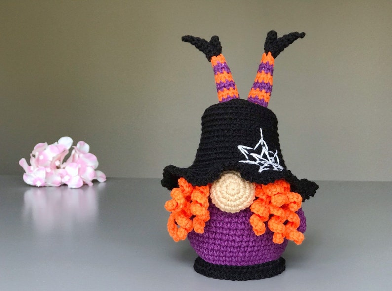 Halloween Gnome with Witches Legs crochet pattern PDF Amigurumi Halloween Pattern Witch Gnome crochet image 8