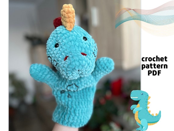 Crochet dinosaur puppet clearance