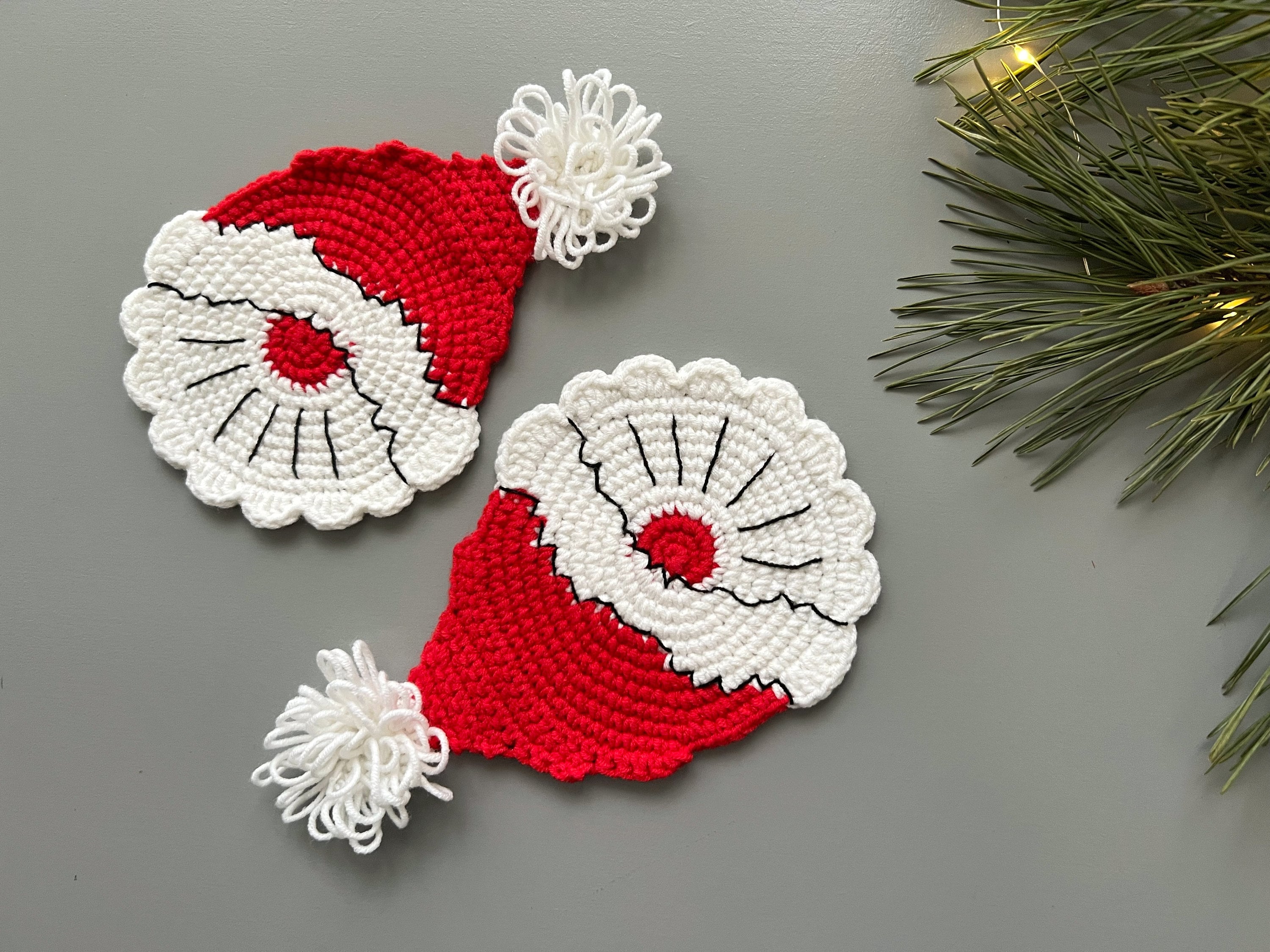Crochet Santa Claus coaster Christmas coaster crochet