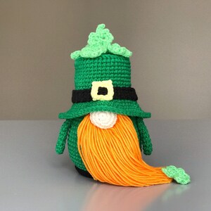 St. Patrick's day Gnome pattern PDF Crochet Leprechaun pattern Leprechaun amigurumi Shamrock ornament pattern image 8