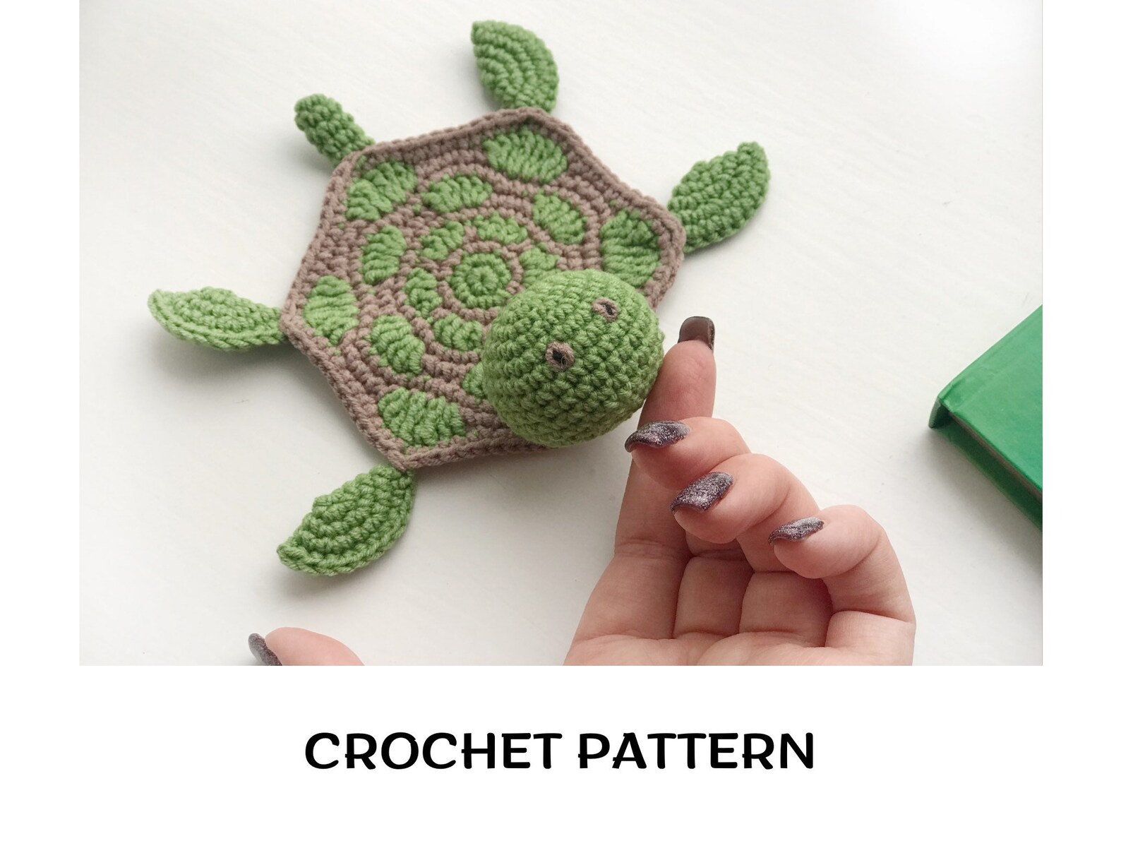 Crochet Turtle Coaster Pattern PDF Turtle Drink Coaster Etsy