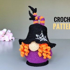 Halloween Gnome with Witches Legs crochet pattern PDF Amigurumi Halloween Pattern Witch Gnome crochet image 9