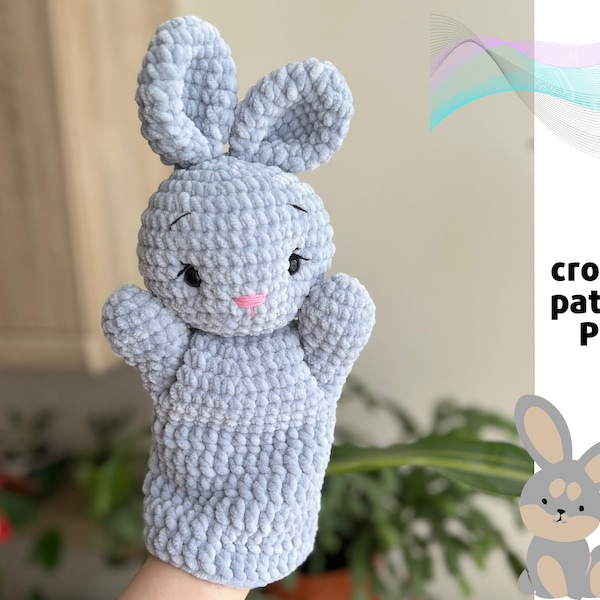 Modèle PDF de marionnettes lapin au crochet Modèle lapin amigurumi Jouets pour marionnettes amigurumi Modèle peluche lapin Modèle gant jouet