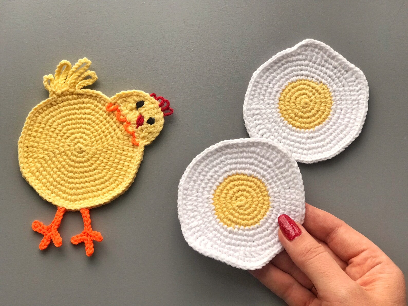Chicken Coaster Crochet Pattern PDF Crochet Chicken Drink Etsy