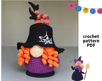 Halloween Gnome with Witches Legs crochet pattern PDF Amigurumi Halloween Pattern  Witch Gnome crochet