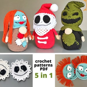 Nmbc Häkelanleitungen Set 5 in 1 Häkelanleitungen Wichtelanleitungen und Häkeluntersetzer Anleitungen Vor Weihnachten häkeln Halloween häkeln