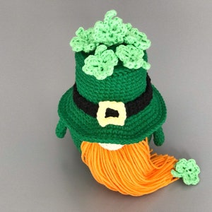 St. Patrick's day Gnome pattern PDF Crochet Leprechaun pattern Leprechaun amigurumi Shamrock ornament pattern image 3