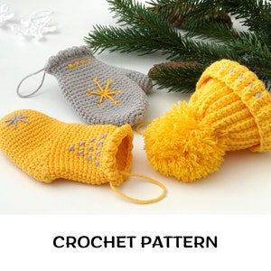 Christmas Tree Ornaments crochet pattern PDF Christmas stocking ornament Hat Christmas Tree Crochet Garland pattern Amigurumi Ornaments