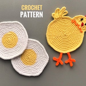 Chicken coaster crochet pattern PDF Crochet chicken drink coaster pattern Cup coaster Chicken Butt pattern image 6