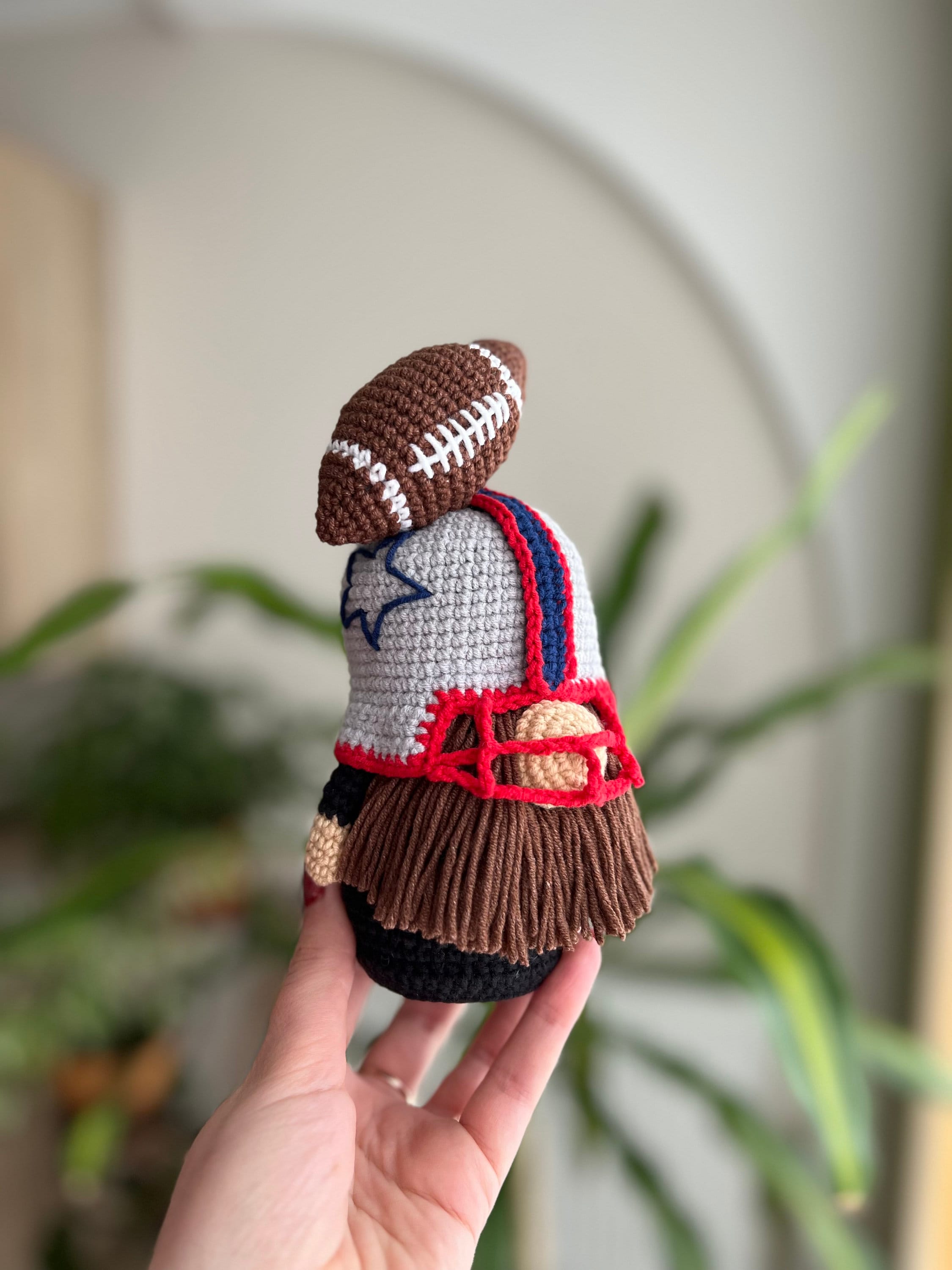 10 Football Crochet Patterns for Game Day Gifts, Decor, and Amigurumi Fans 7 Crochet sport gnomes patterns Basketball Soccer Football