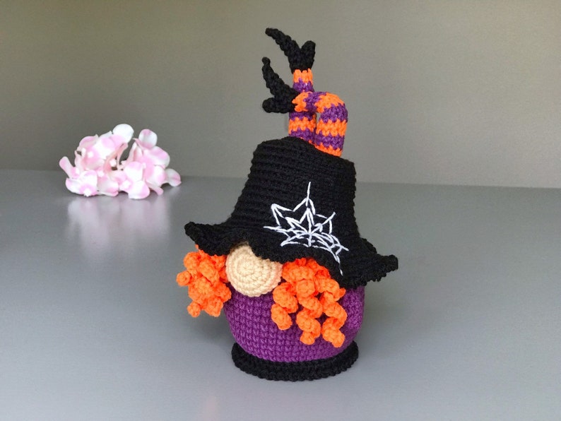 Halloween Gnome with Witches Legs crochet pattern PDF Amigurumi Halloween Pattern Witch Gnome crochet image 3